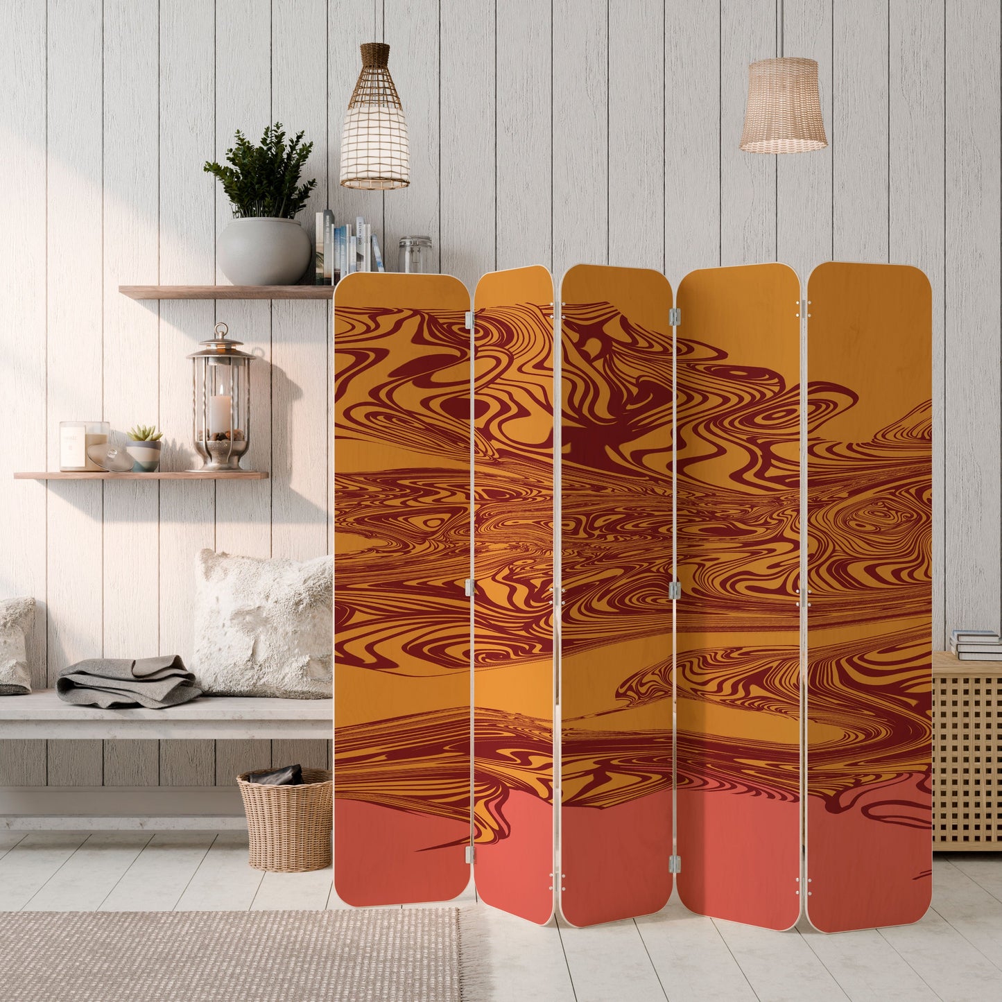 FLOATING THOUGHTS 5-Panel Plywood Room Divider