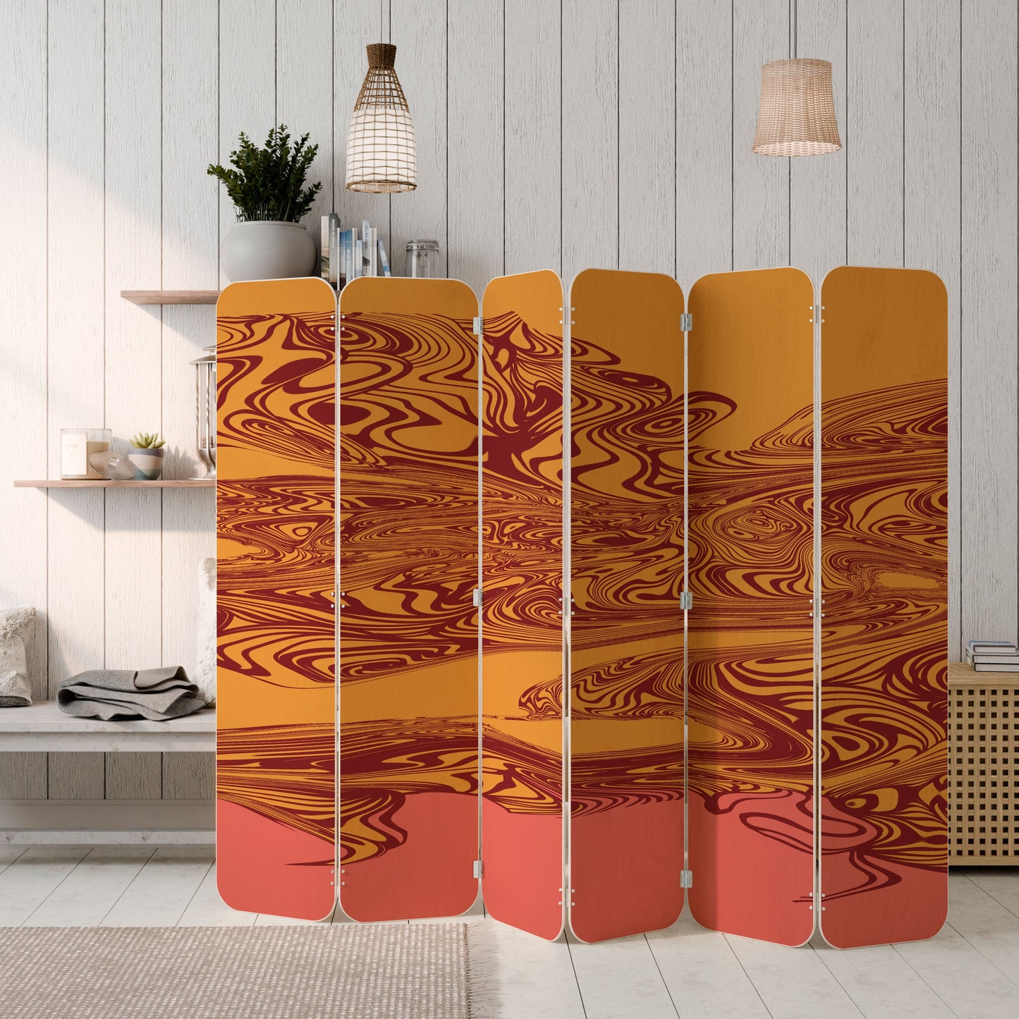 FLOATING THOUGHTS 6-Panel Plywood Room Divider