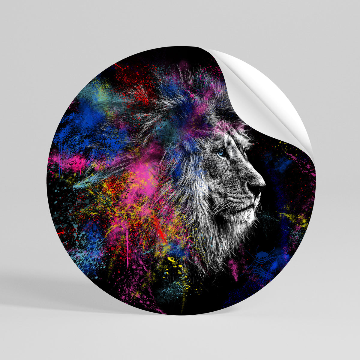 LION ARTISTRY Adesivo rotondo riposizionabile