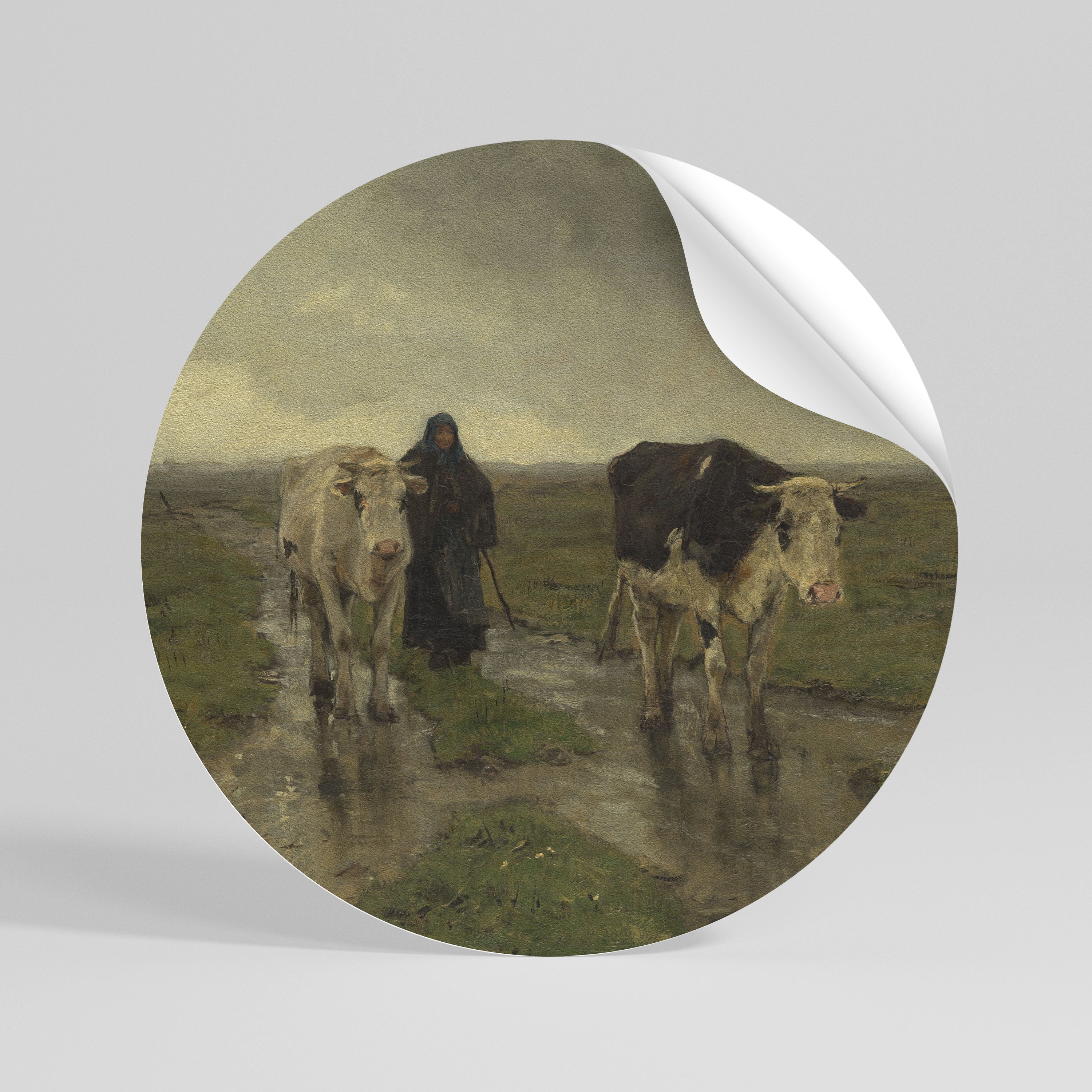 RAINY REFLECTIONS Peel and Stick Round Sticker