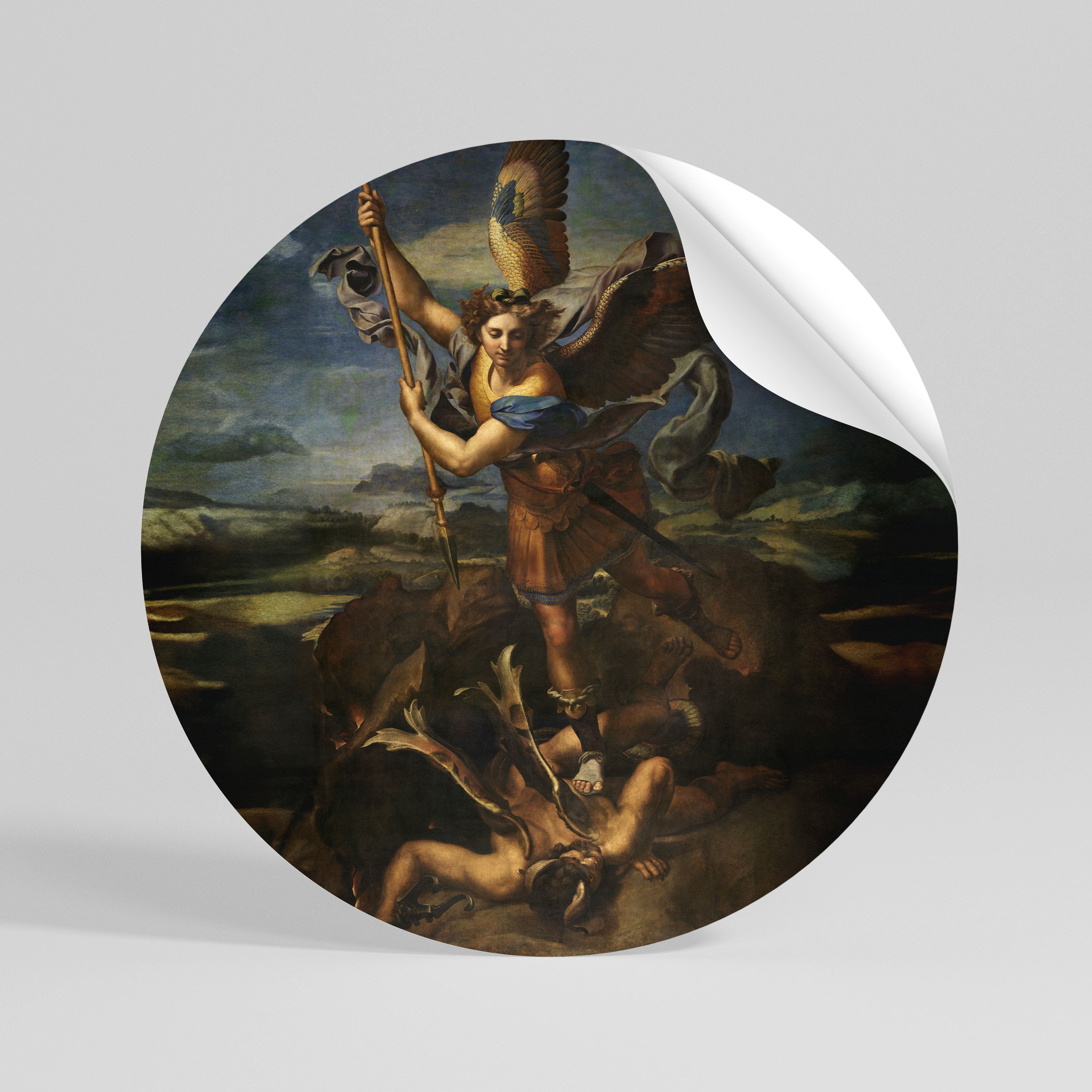 FURY AND FAITH Peel and Stick Round Sticker