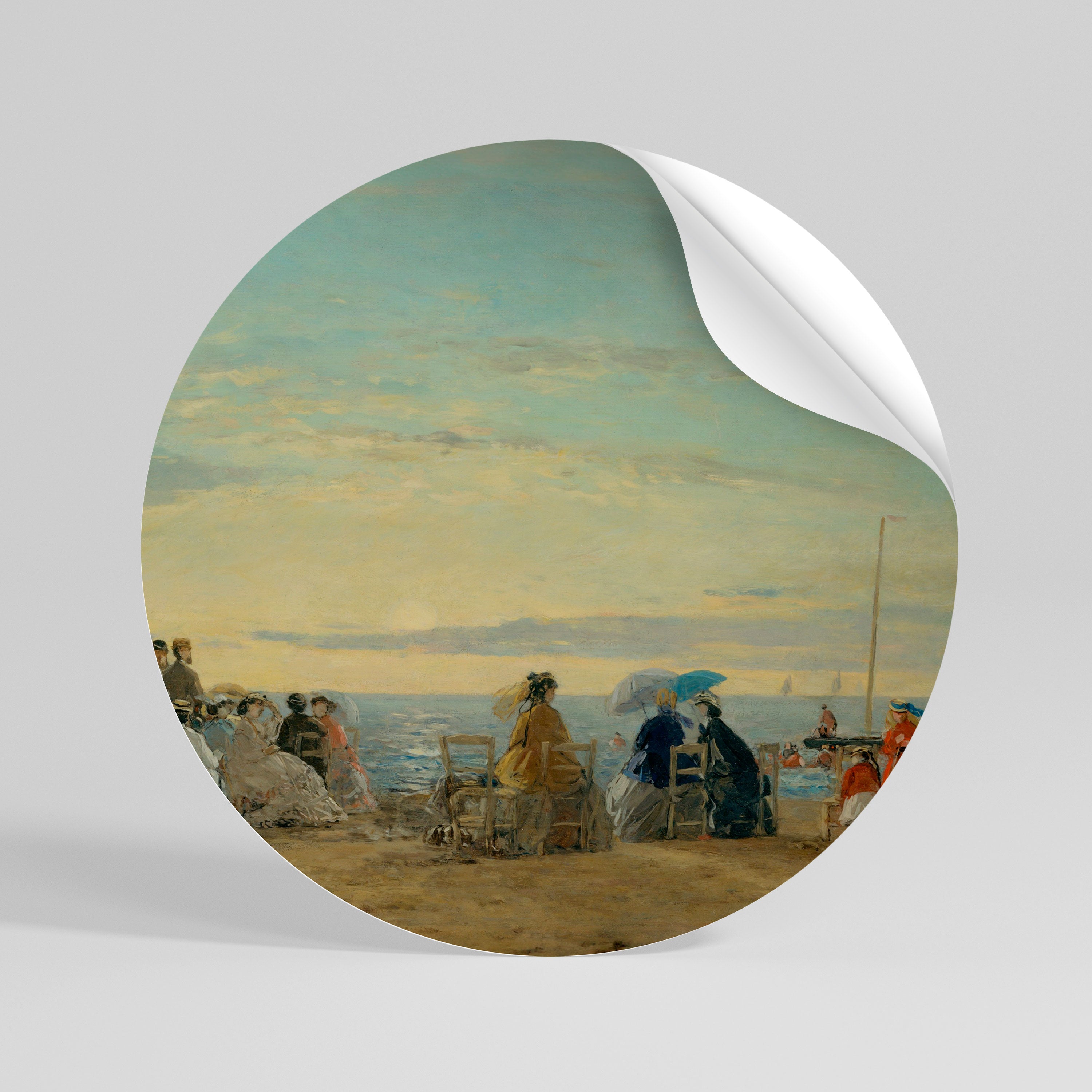 CHARMING COASTAL MOMENTS Runder Wandsticker zum Abziehen und Aufkleben