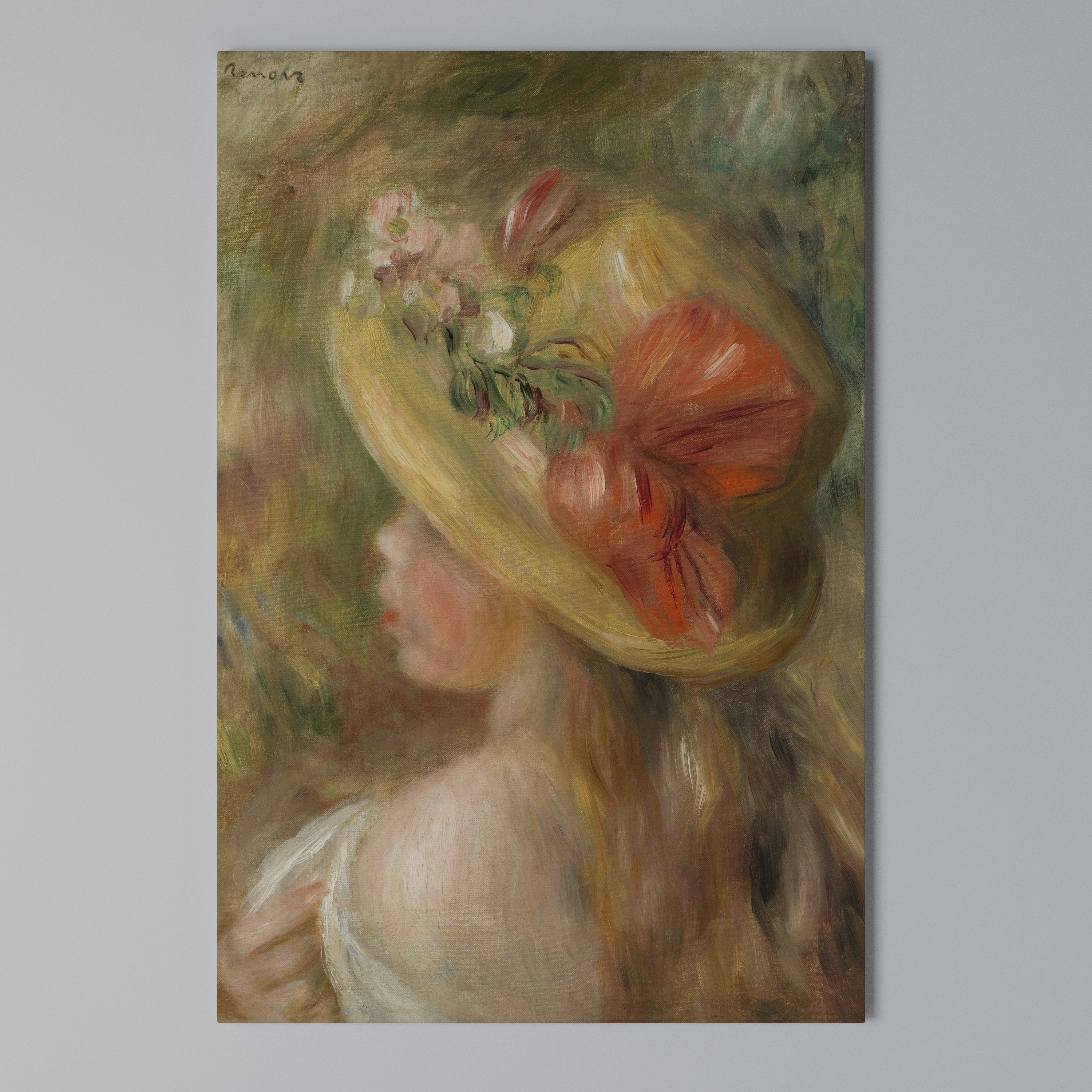 HAT OF PETALS Vertical Canvas Print