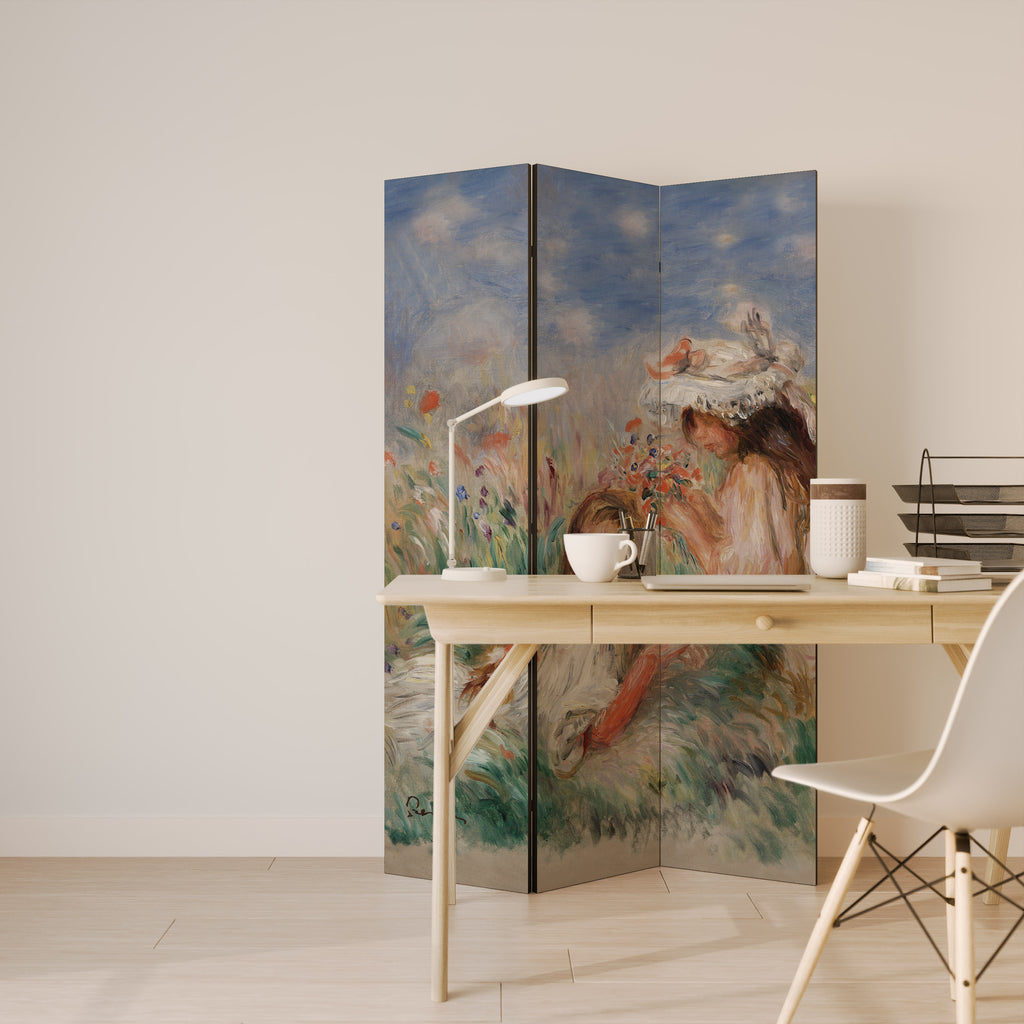 GIRLS IN THE GRASS Dekorativ rumsavdelare – 3 paneler