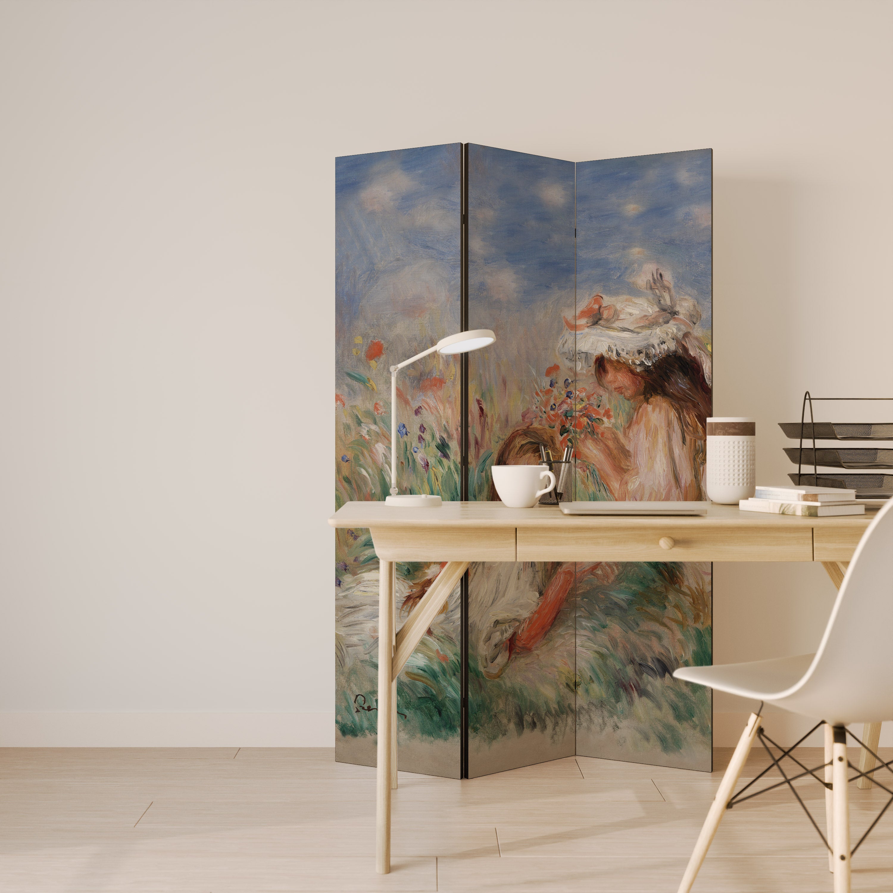 GIRLS IN THE GRASS Dekorativ rumsavdelare – 3 paneler
