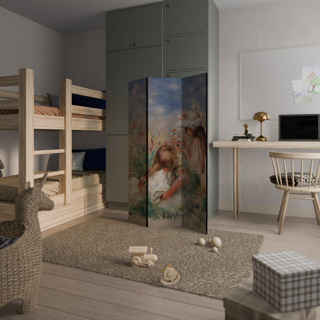 GIRLS IN THE GRASS Dekorativ rumsavdelare – 3 paneler
