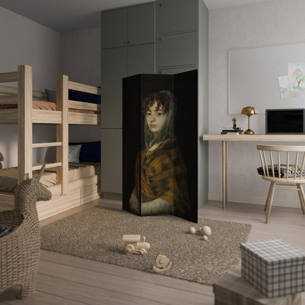 WHISPERS OF HISTORY Dekorativ rumsavdelare – 3 paneler