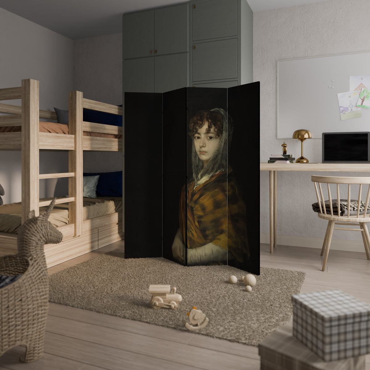 WHISPERS OF HISTORY 4-Panel Room Divider