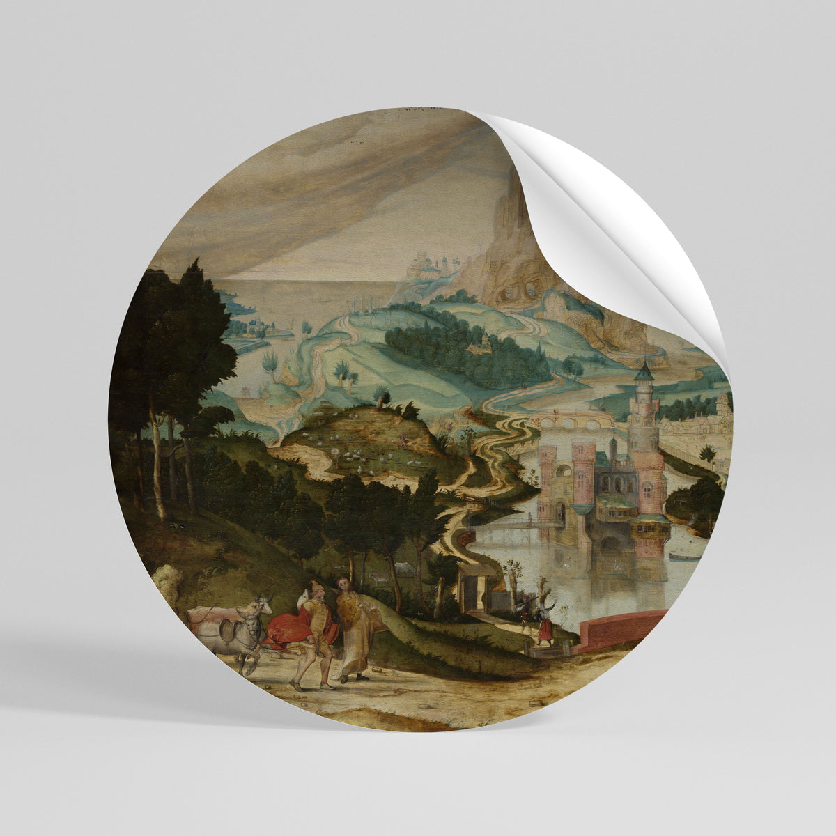 ENCHANTED LANDSCAPE DREAMS Adesivo rotondo riposizionabile