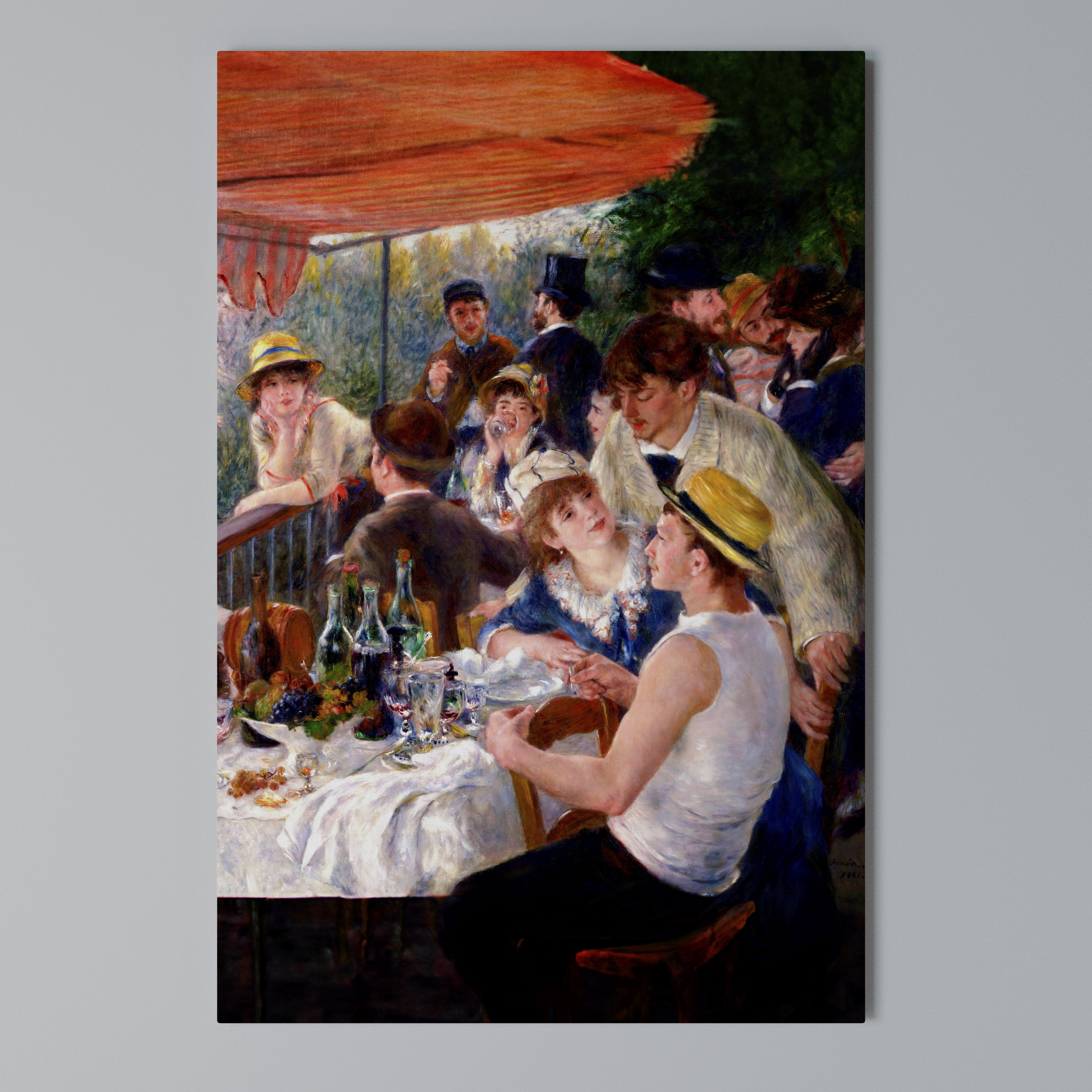 LUNCHEON OF THE BOATING PARTY Vertical Canvas Print