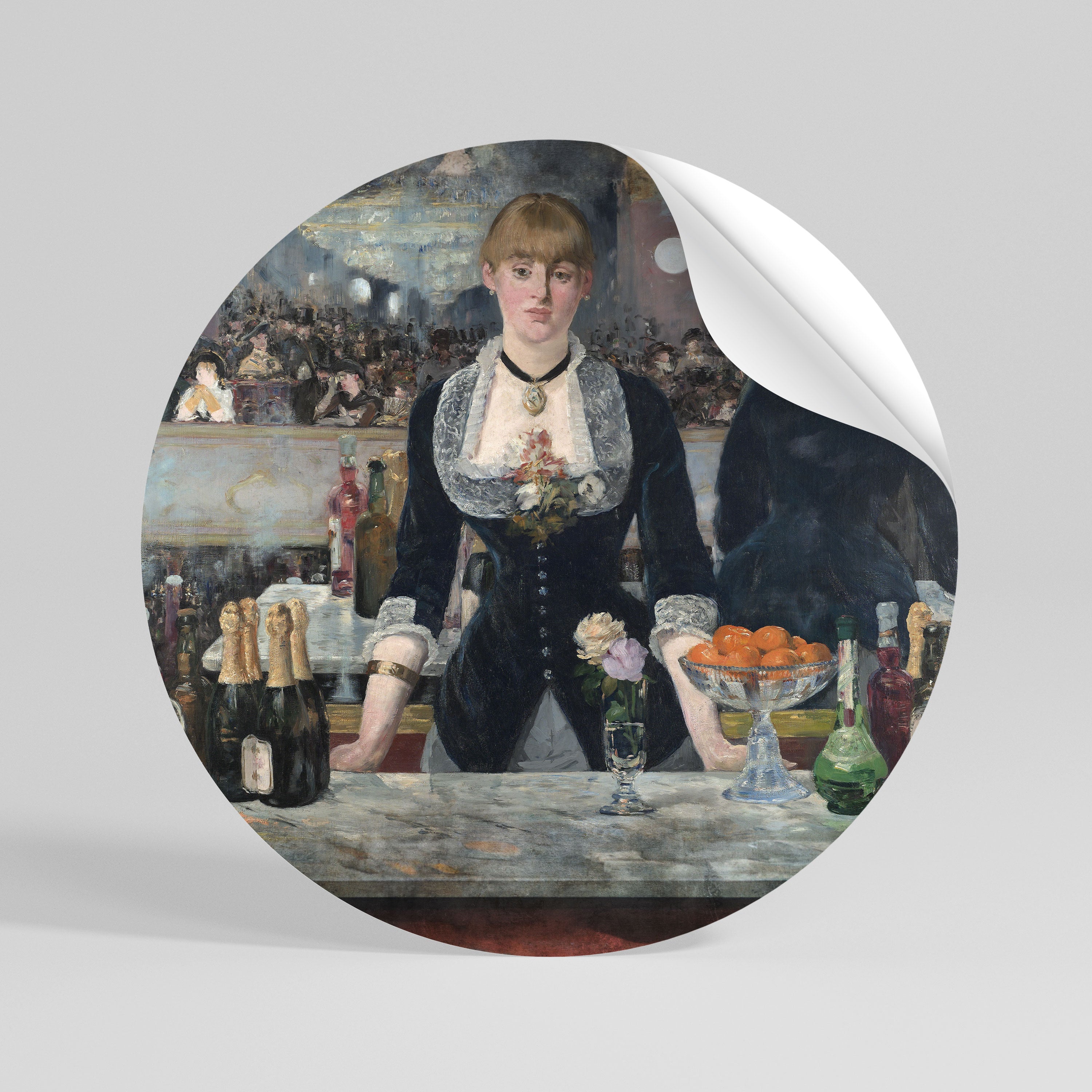 SHADOWS AT THE BAR Adesivo rotondo riposizionabile