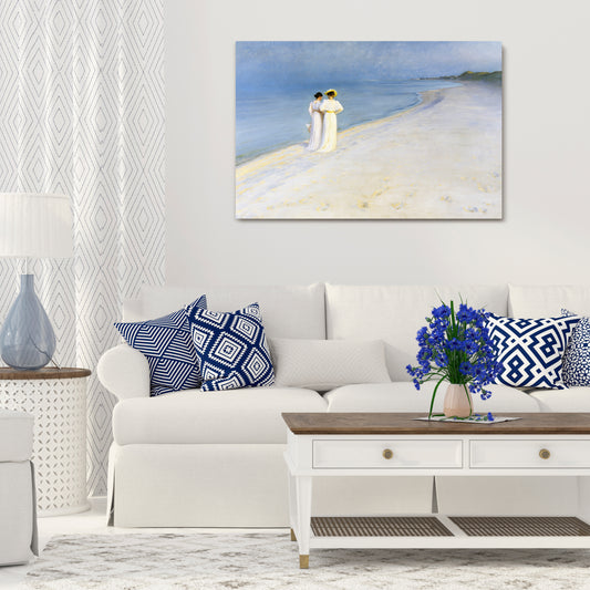 SUMMER EVENING ON SKAGEN'S BEACH Horizontal Canvas Print