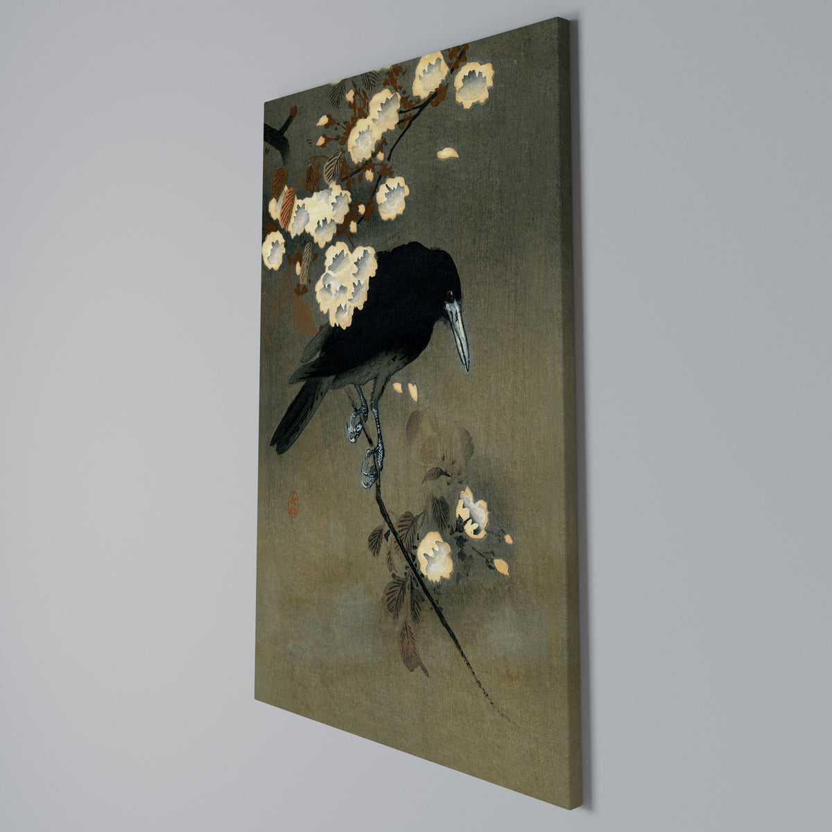 PETALS AND CROWS Vertical Canvas Print
