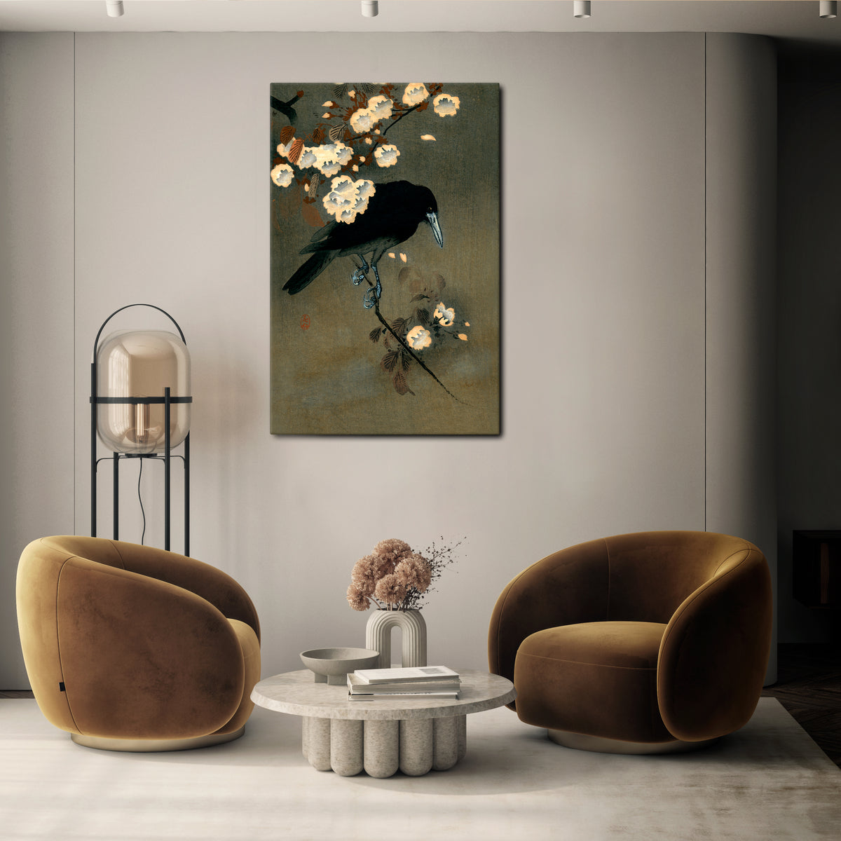 PETALS AND CROWS Κατακόρυφος Πίνακας σε Καμβά
