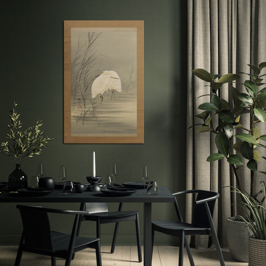 ZILVERREIGERS IN MOERAS Vertical Canvas Print