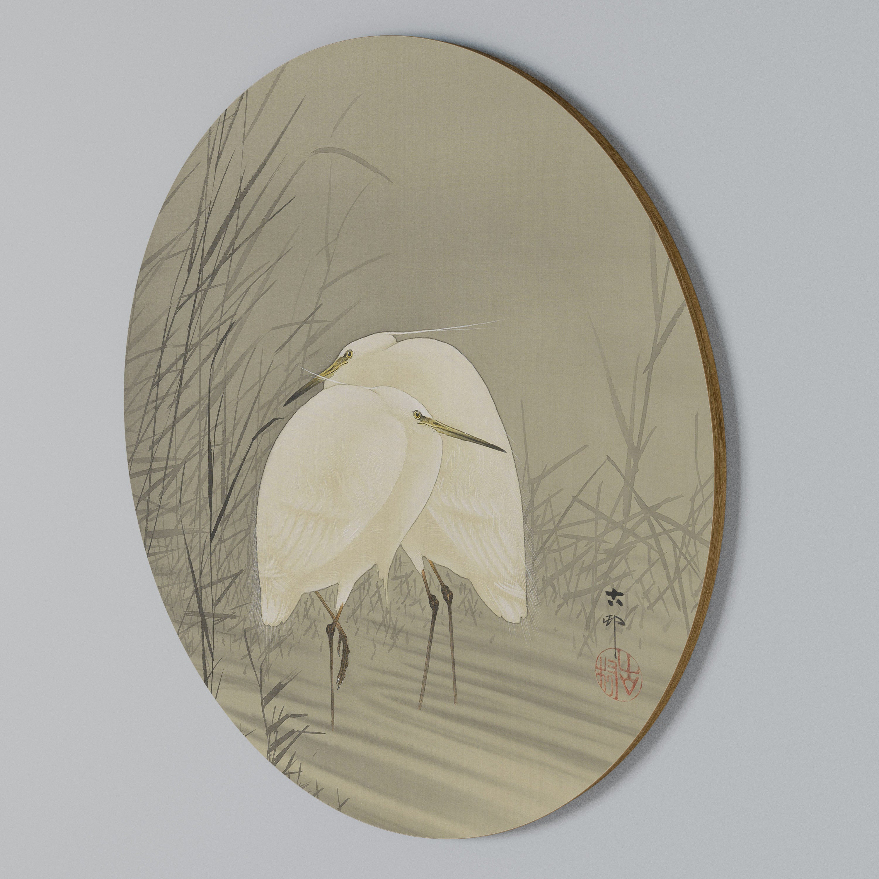 ZILVERREIGERS IN MOERAS Round Wall Art