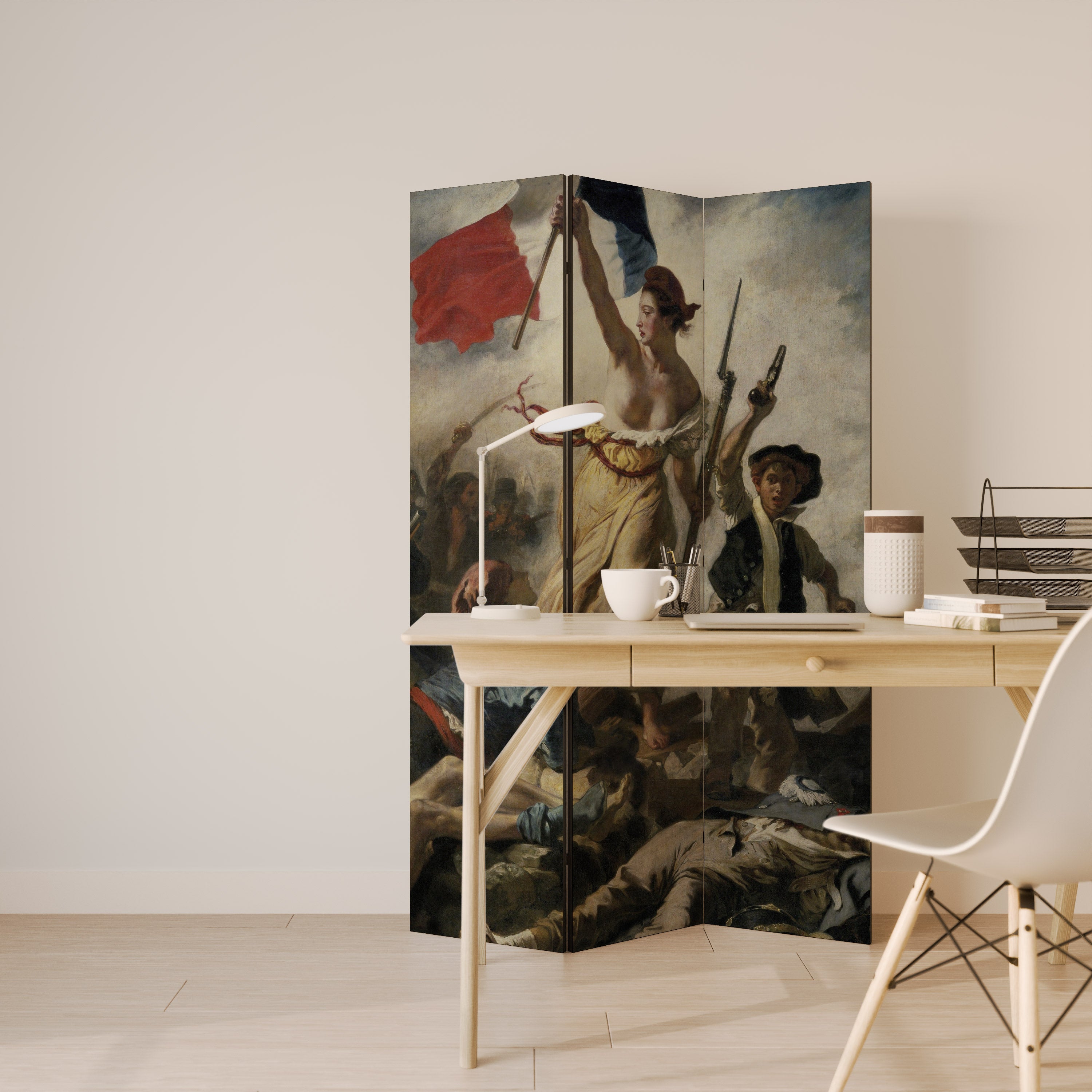 LIBERTY LEADING THE PEOPLE Dekorativ rumsavdelare – 3 paneler