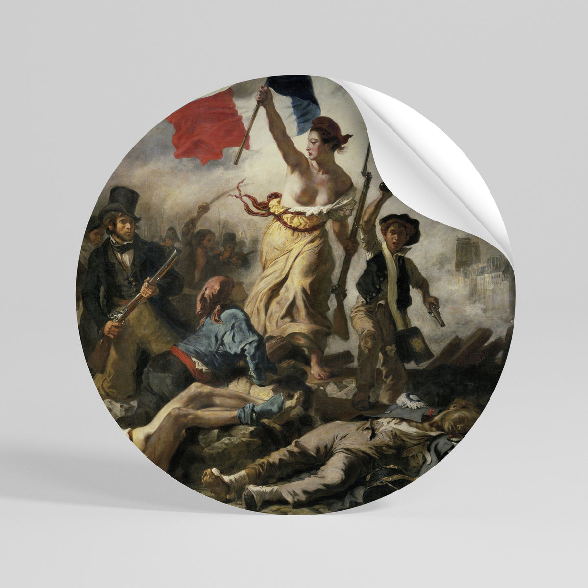 LIBERTY LEADING THE PEOPLE Adesivo rotondo riposizionabile