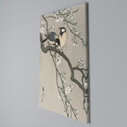 TITS ON CHERRY BRANCH Vertical Canvas Print