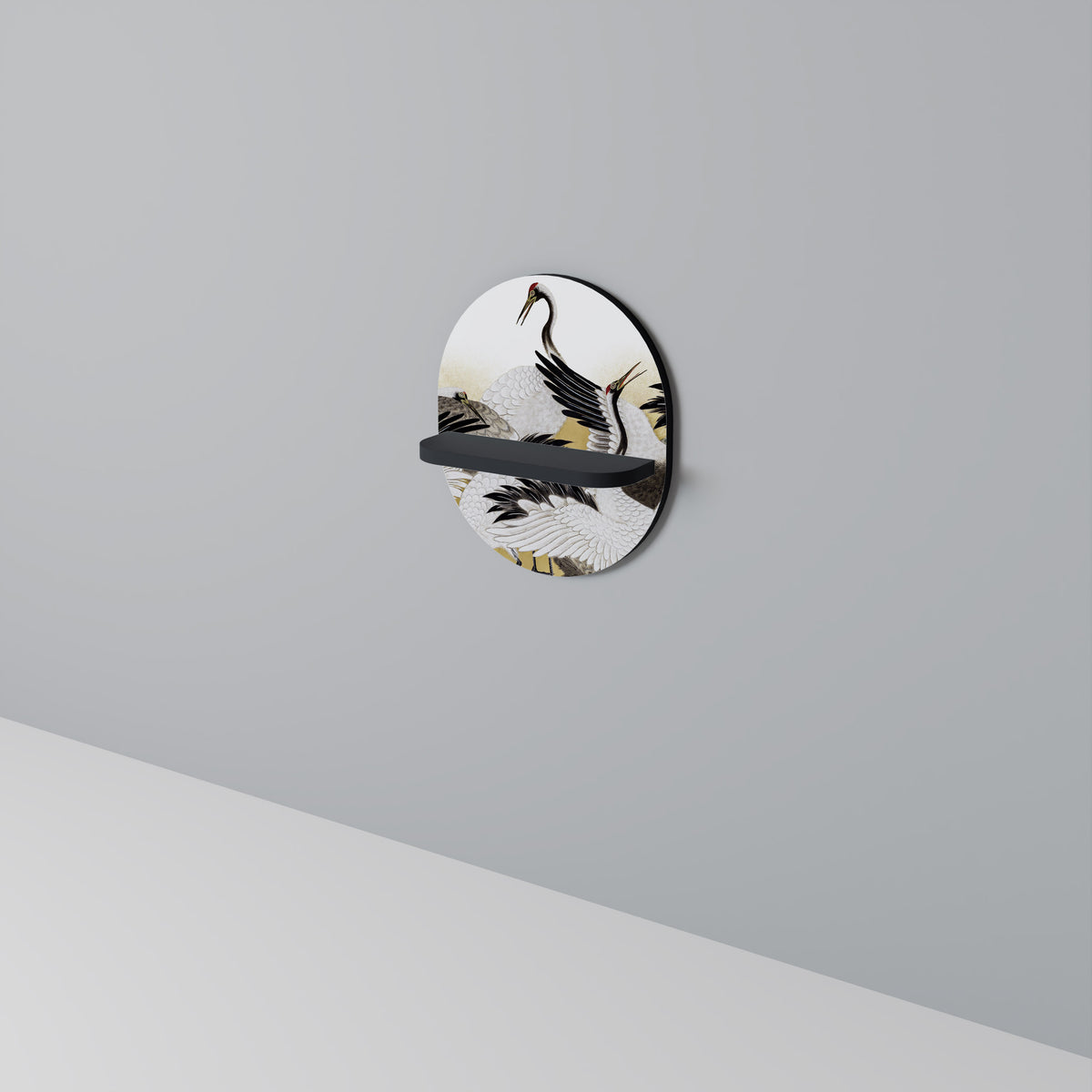 JAPANESE FLOCK OF CRANES Dekoratives Wandregal
