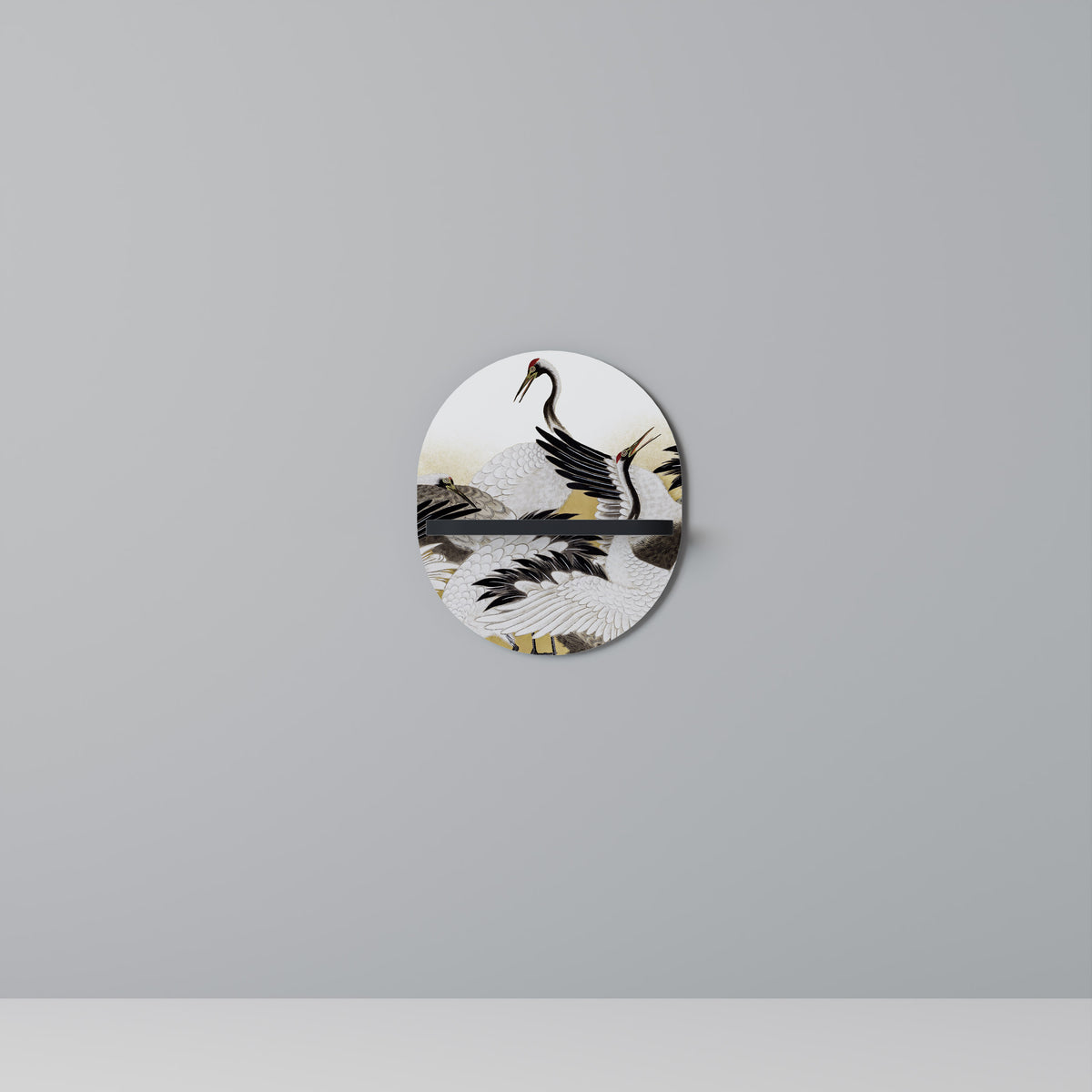 JAPANESE FLOCK OF CRANES Dekoratives Wandregal
