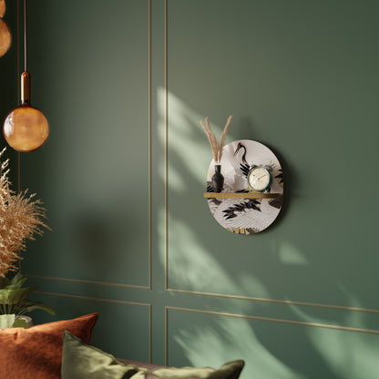 JAPANESE FLOCK OF CRANES Art Shelf