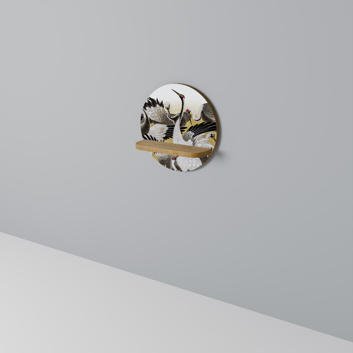 JAPANESE FLOCK OF CRANES Dekoratives Wandregal