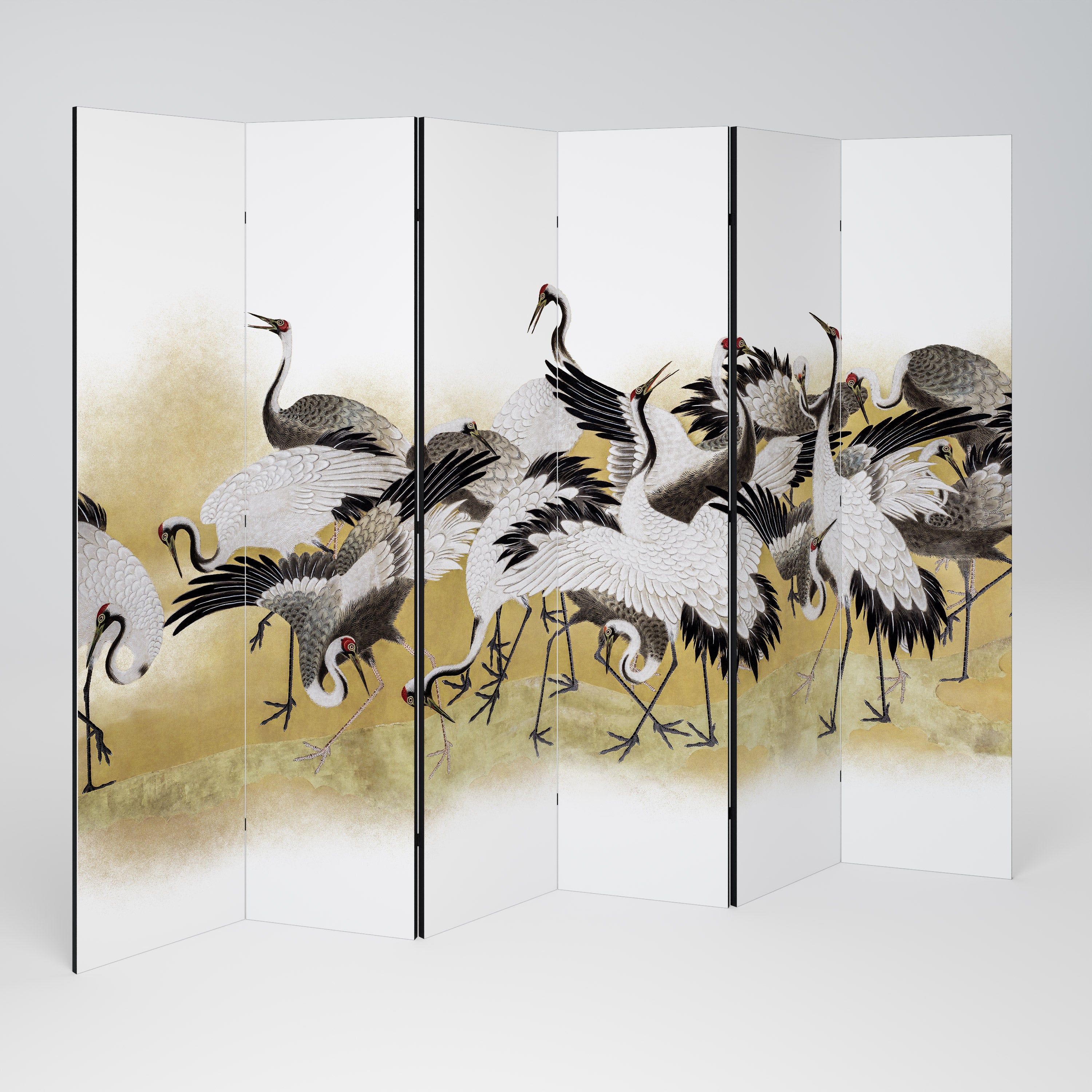 JAPANESE FLOCK OF CRANES Rumsavdelare 6 paneler