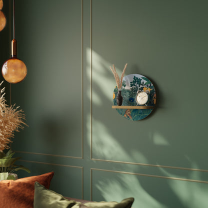 THE REPAST OF THE LION Round Art Shelf In Oak Effect