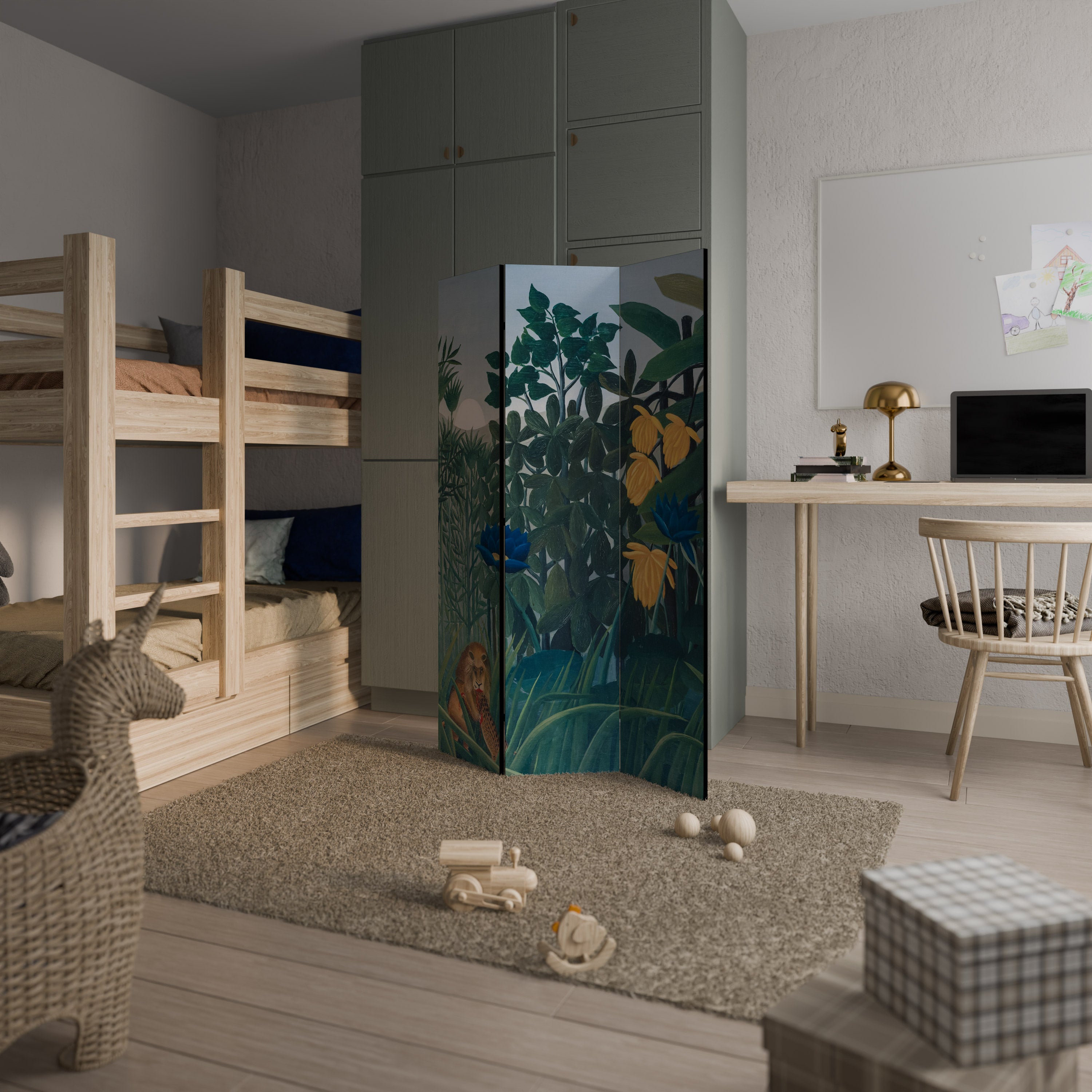 THE REPAST OF THE LION Biombo de 3 Painéis