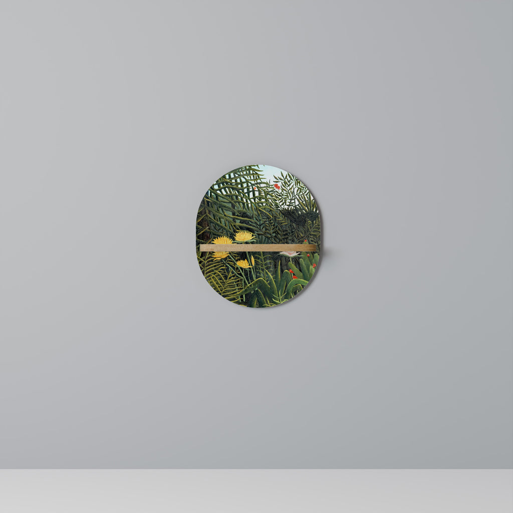 VIRGIN FOREST WITH SUNSET Decorative Art Shelf