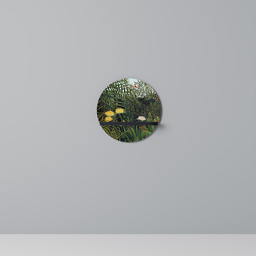 VIRGIN FOREST WITH SUNSET Decorative Art Shelf