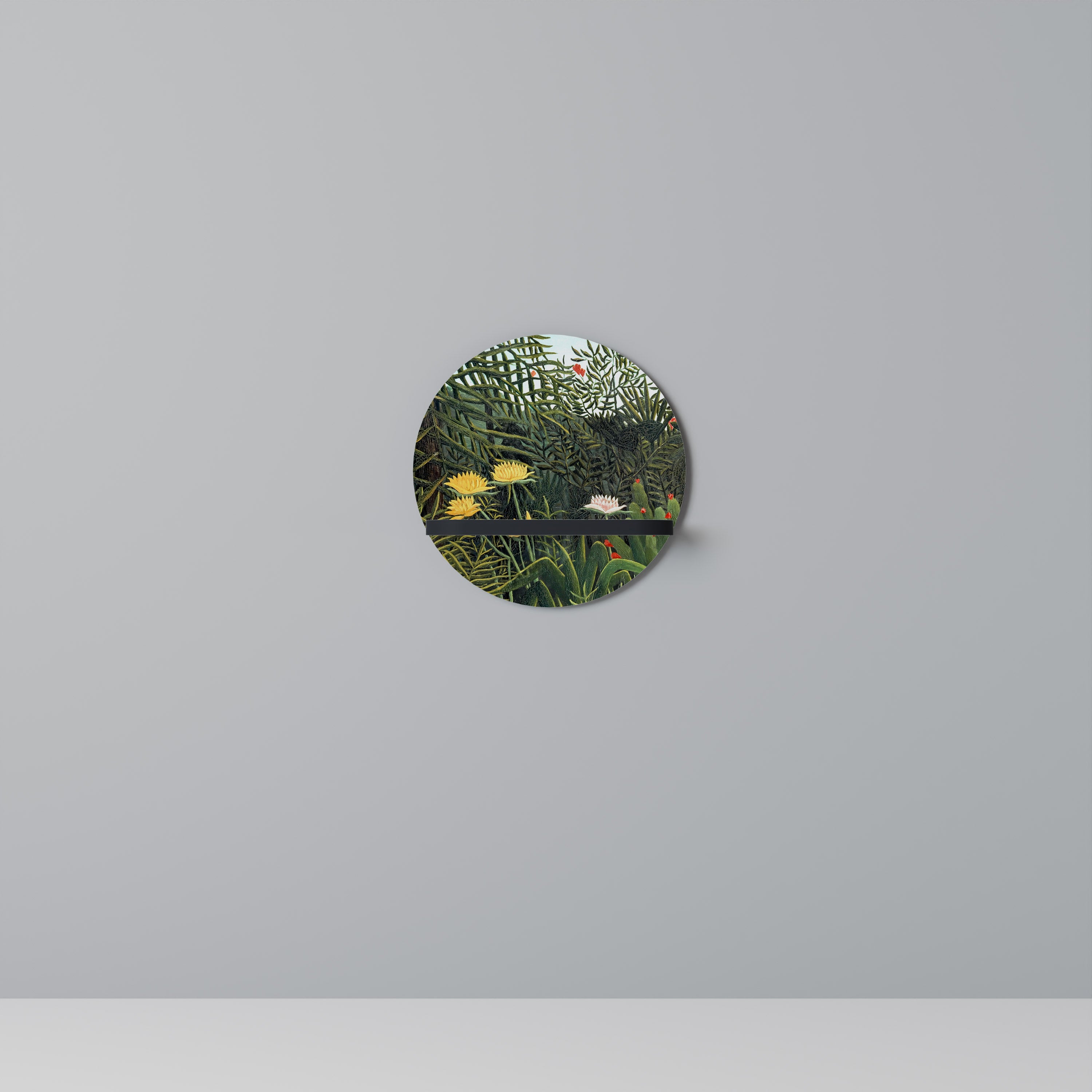 VIRGIN FOREST WITH SUNSET Decorative Art Shelf