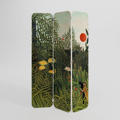 VIRGIN FOREST WITH SUNSET 3-Panel Plywood Room Divider