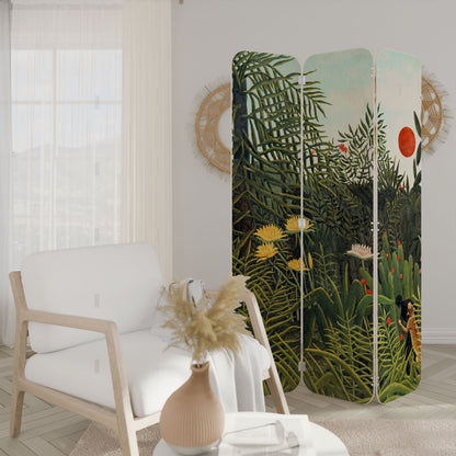 VIRGIN FOREST WITH SUNSET 3-Panel Plywood Room Divider