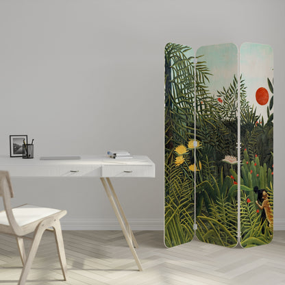 VIRGIN FOREST WITH SUNSET 3-Panel Plywood Room Divider