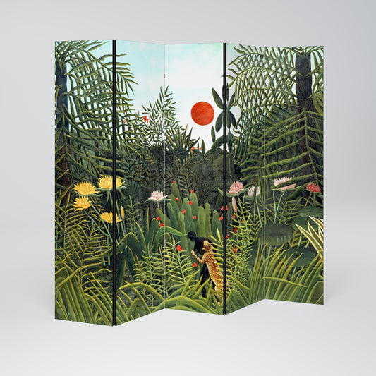 VIRGIN FOREST WITH SUNSET 5-Panel Room Divider