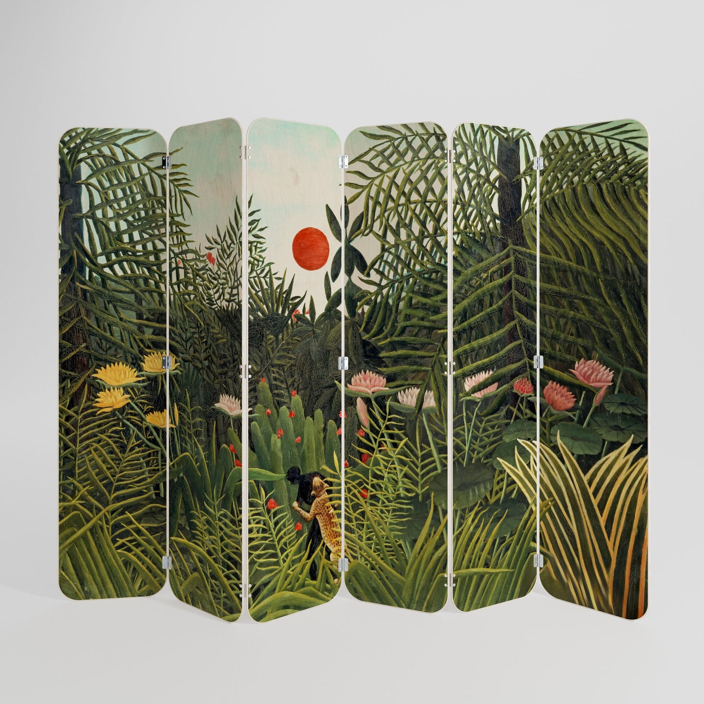 VIRGIN FOREST WITH SUNSET 6-Panel Plywood Room Divider