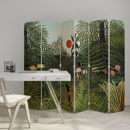 VIRGIN FOREST WITH SUNSET 6-Panel Plywood Room Divider