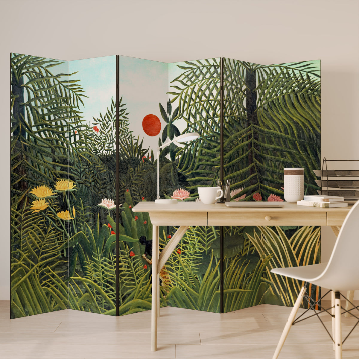 VIRGIN FOREST WITH SUNSET 6-Panel Room Divider