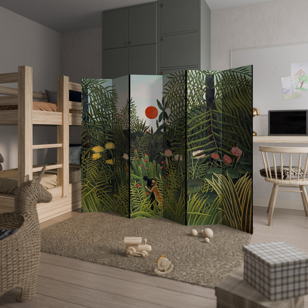 VIRGIN FOREST WITH SUNSET Rumsavdelare 6 paneler