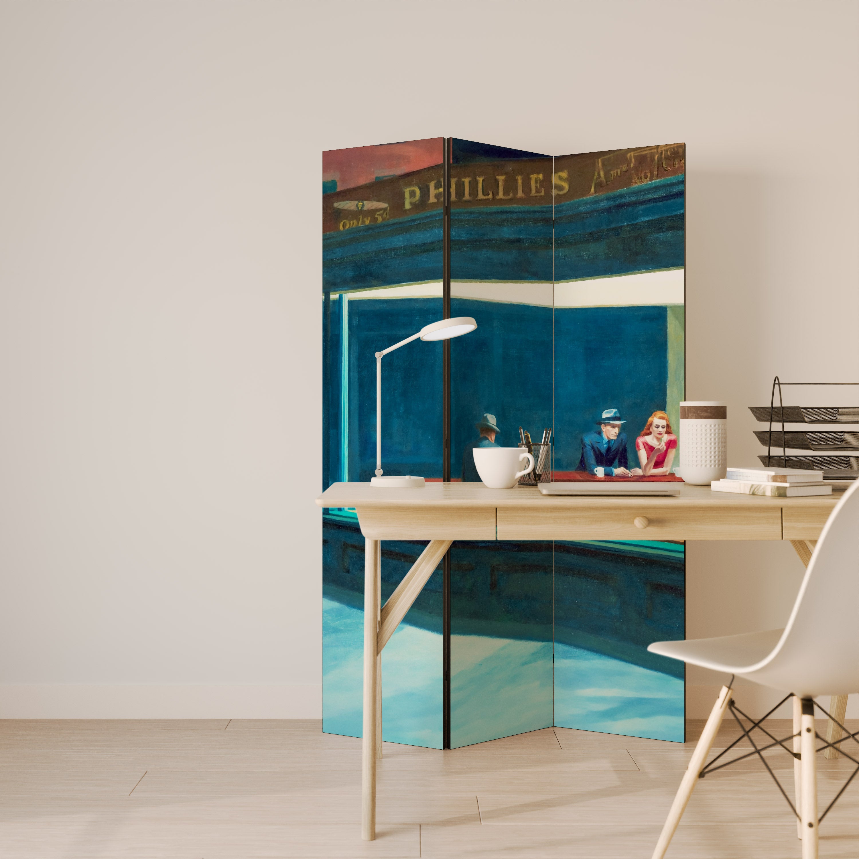 NIGHTHAWKS Biombo de 3 Painéis