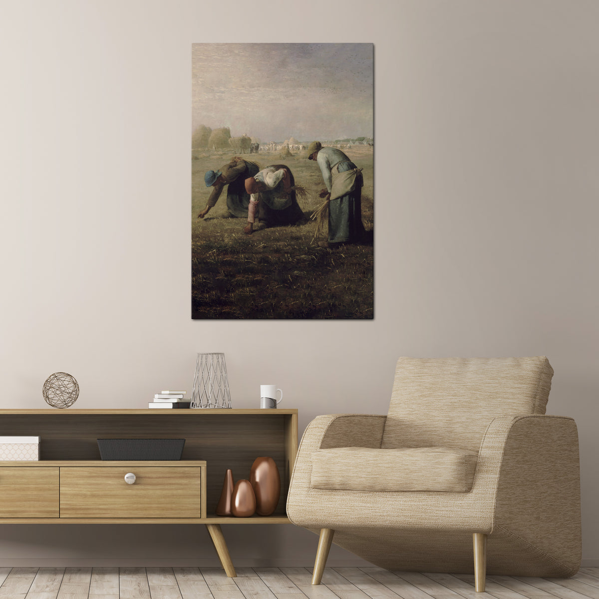 THE GLEANERS Cuadro en lienzo vertical