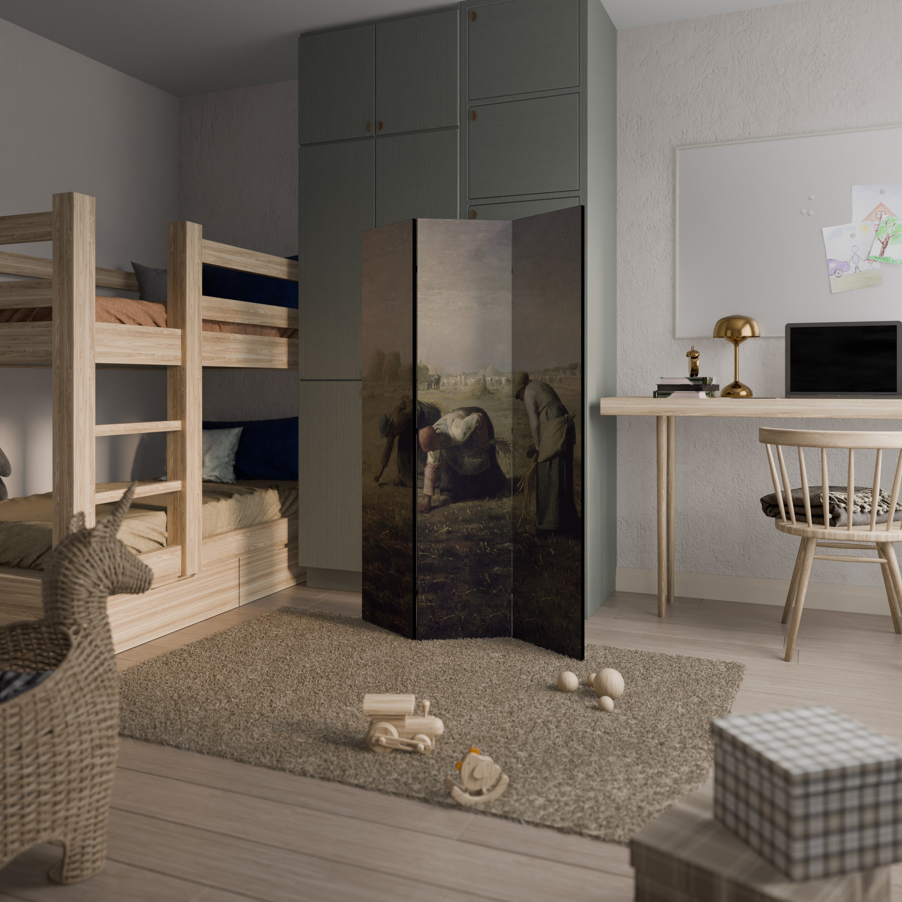 THE GLEANERS Biombo de 3 Painéis