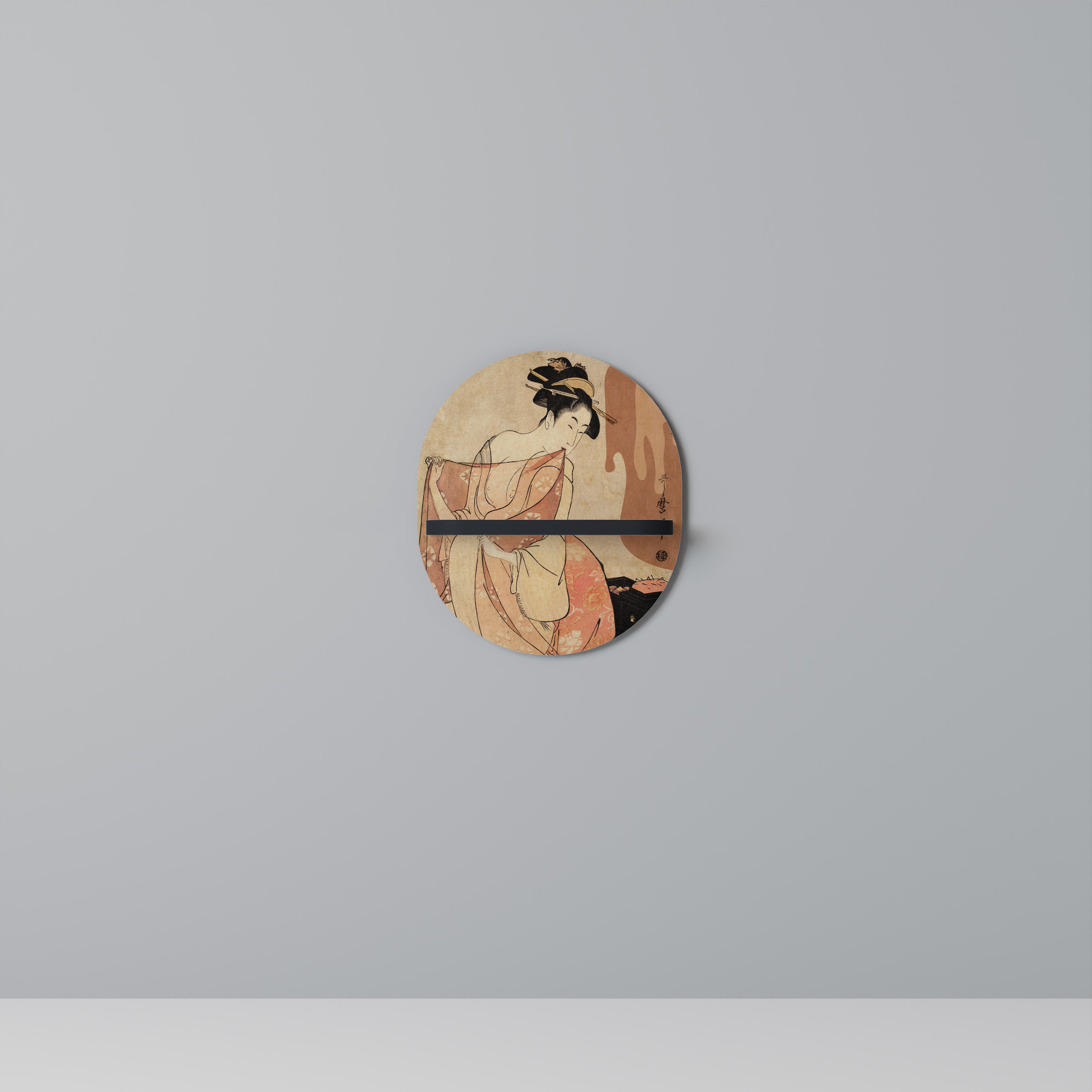 WOMAN, CAT AND EXTRA BROWN Decorative Art Shelf