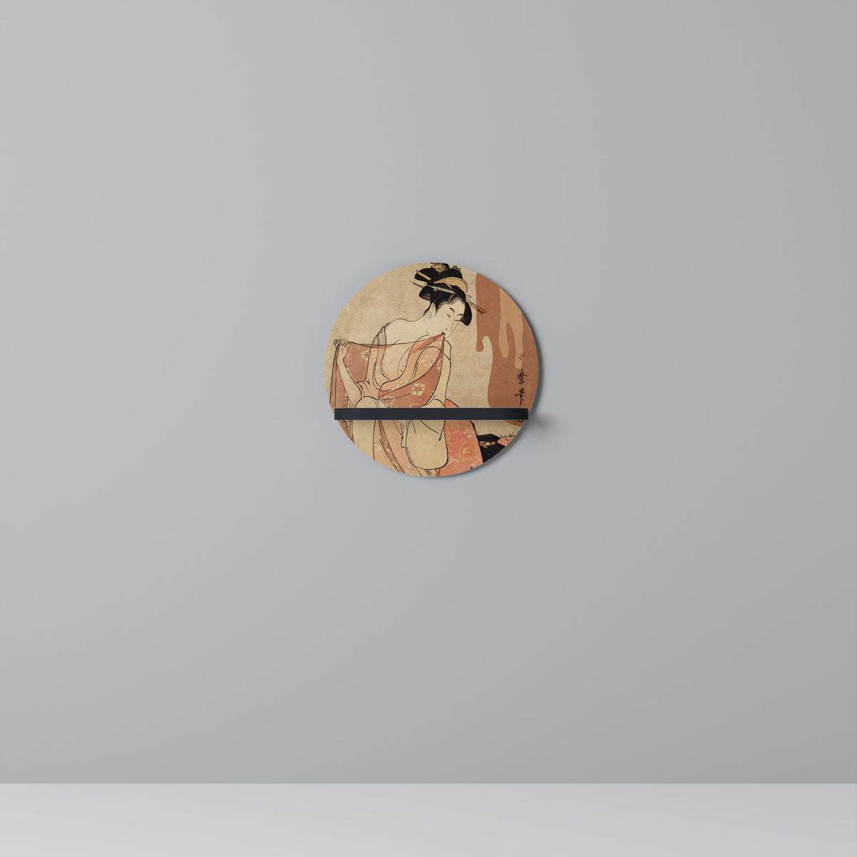 WOMAN, CAT AND EXTRA BROWN Decorative Art Shelf