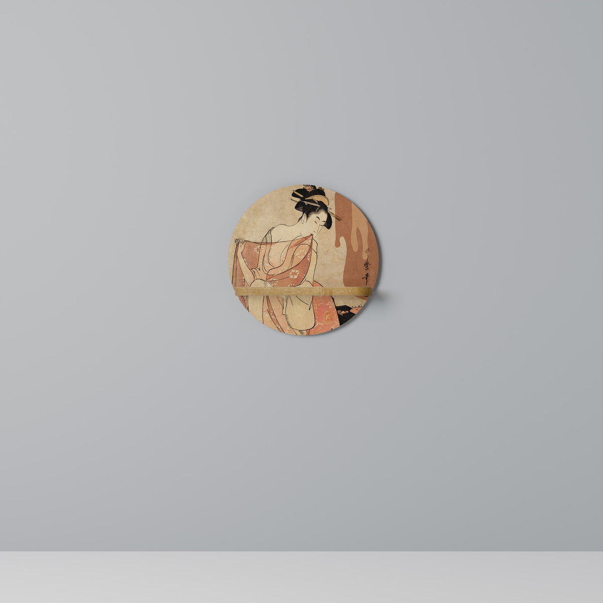 WOMAN, CAT AND EXTRA BROWN Decorative Art Shelf