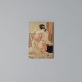 WOMAN, CAT AND EXTRA BROWN Cuadro en lienzo vertical