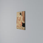 WOMAN, CAT AND EXTRA BROWN Cuadro en lienzo vertical