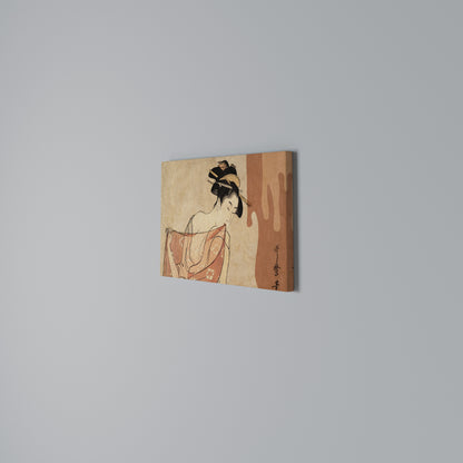 WOMAN, CAT AND EXTRA BROWN Horizontal Canvas Print